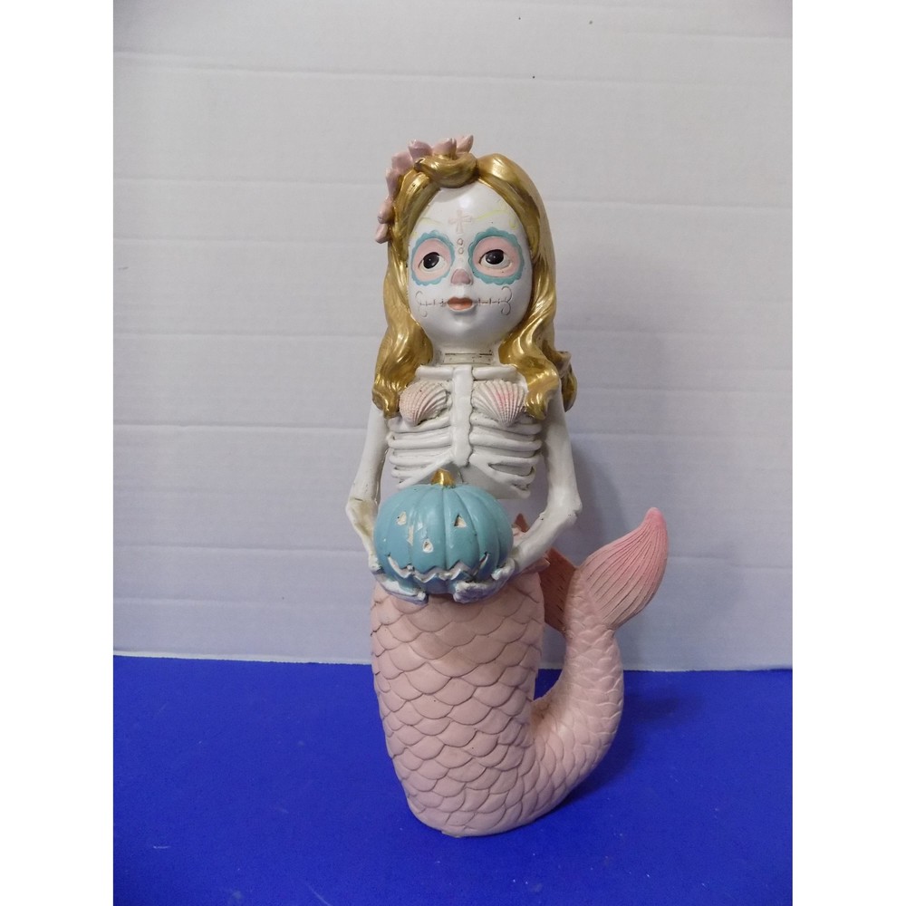 New Halloween Mermaids Dia De Los Muertos Figurines Skeleton Mermaids - Picture 5 of 6